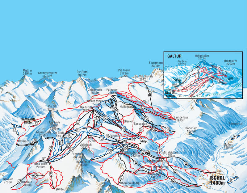 Austria Ischgl Piste Map 