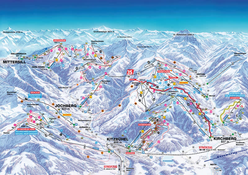 Austria Kitzbuhel Piste Map 