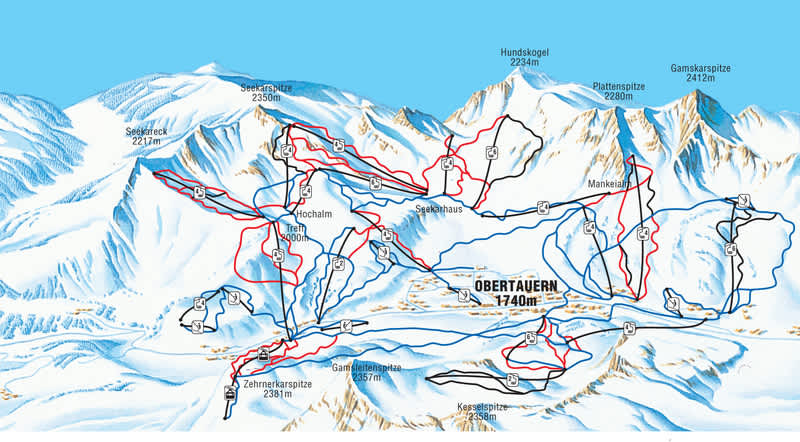 Austria Obertauern Piste Map 