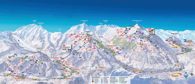 Austria Ski Jewel Area Piste Map 