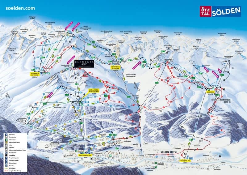 Austria Solden Piste Map 