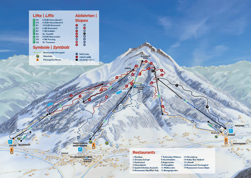 Austria St Johann Piste Map 