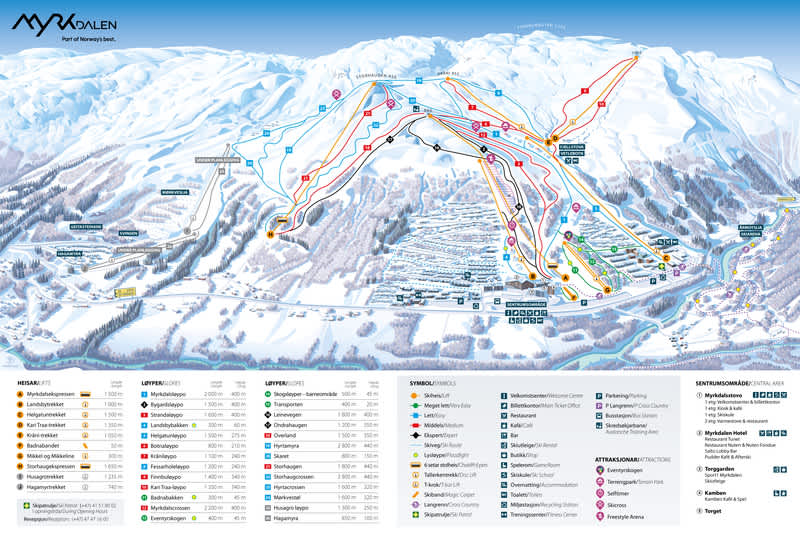 Norway Myrkdalen Piste Map 