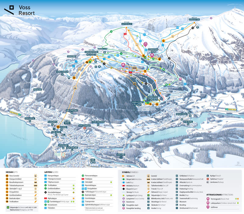 Norway Voss Piste Map 