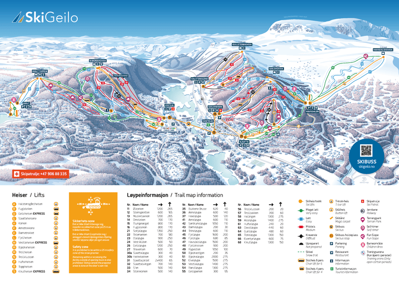 Norway Geilo Piste Map 